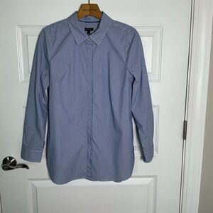 Talbots Women's Blue Pinstripe Button Down Shirt